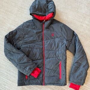 Spyder Black and Red Puffer Jacket